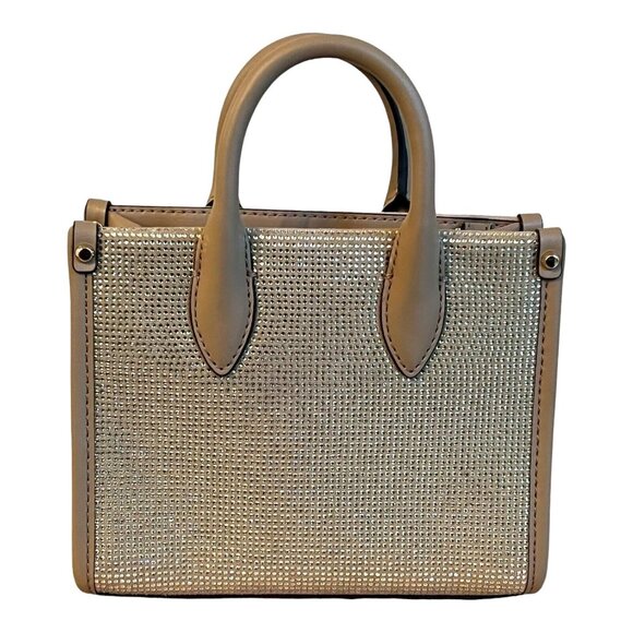 Michael Kors Mirella XS Logo Mini Shopper Crossbody Handbag Leather in Camel NWT - Picture 3 of 9